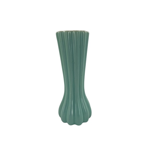 Catalina Pottery Vase Unisex Small Blue Pink Fluted Bud Vase Mid Century C1 229